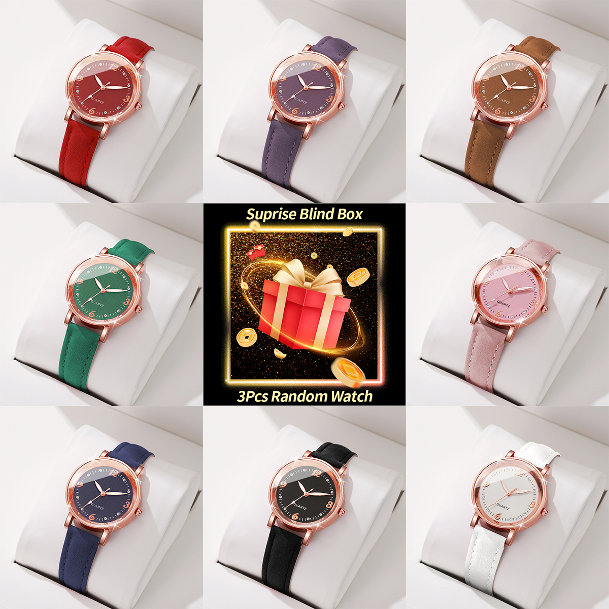 Fashion Women Watches - 3PCS Surprise Mystery Box-Fashion Women Watch