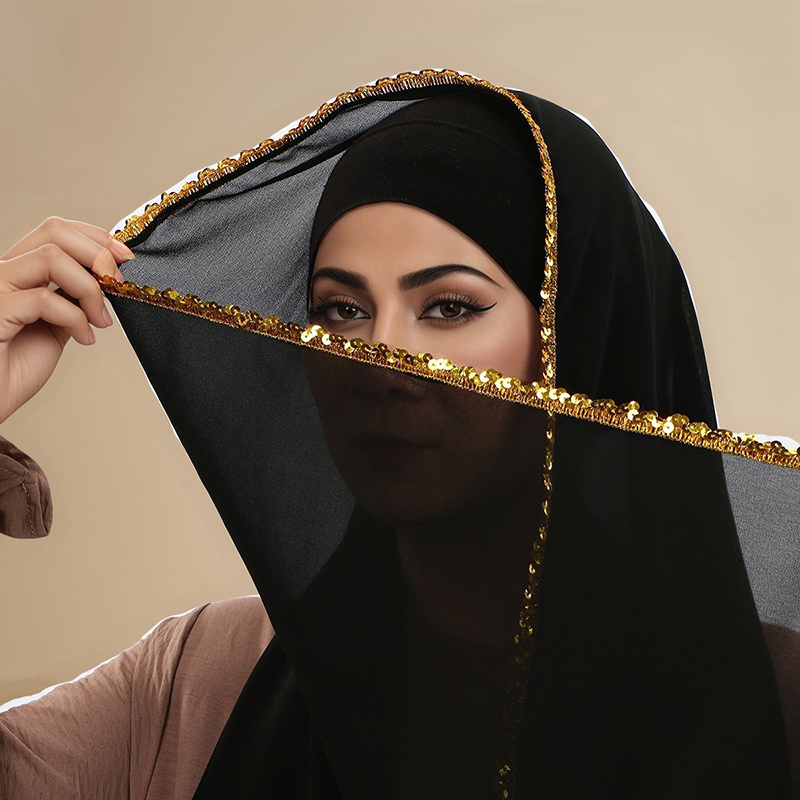 Women'S Fashion Headbands - Luxury Rhinestone Modal Cotton Jersey Hijab