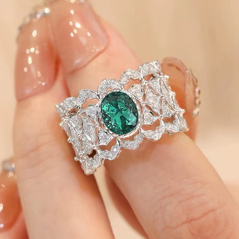 Women'S Fashion Magazine - 2026 New Trendy Green Zircon Ring