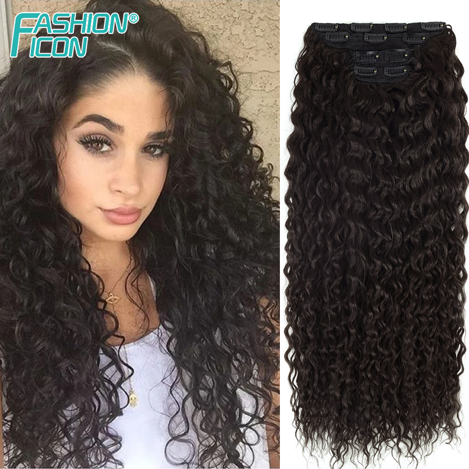 Women Fashion Icon - Synthetic Clip In Hair Extension Water