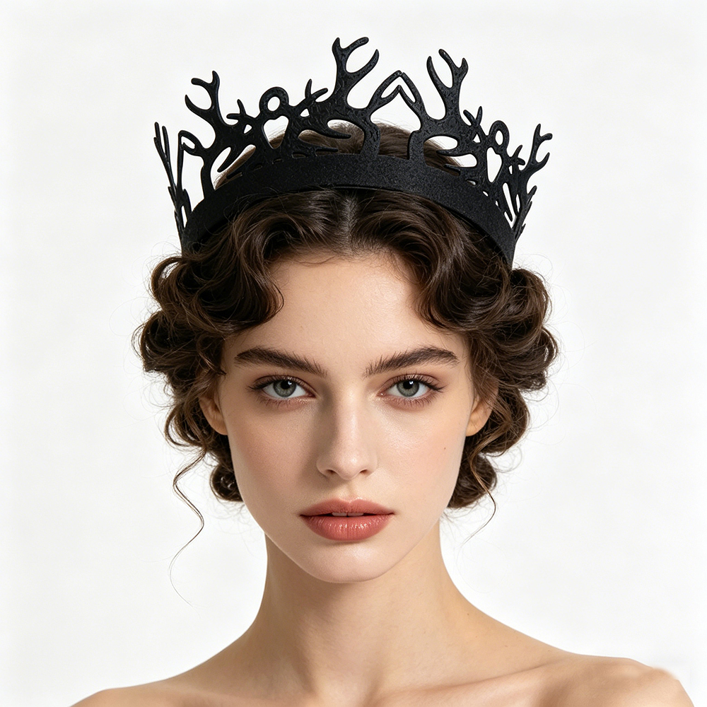 Women'S Fashion Headbands - 1pc Fashion Black Gothic Antler Crown