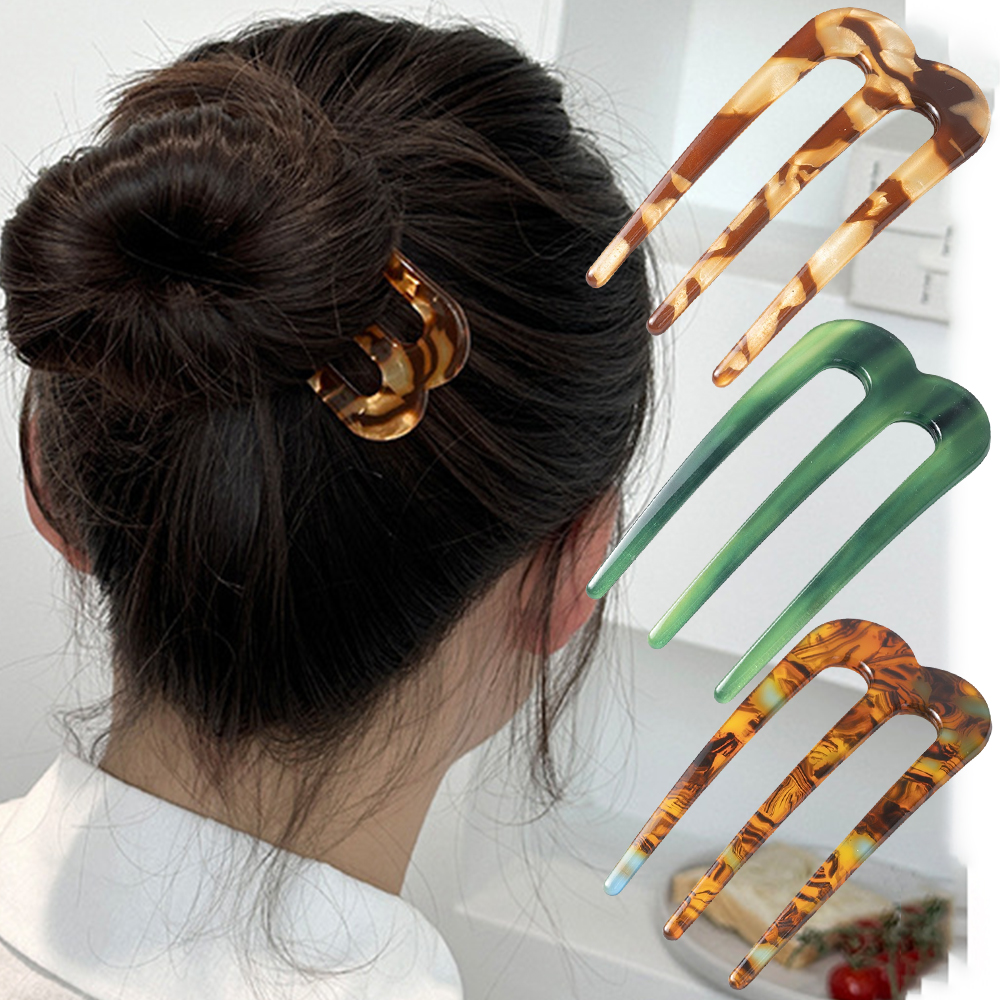 Women'S Fashion Headbands - Acetic Acid Hair Forks Three Teeth