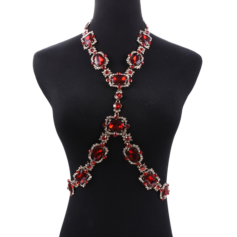 Women'S Fashion Harness - Luxury Sexy Bodychain Jewelry Accessory Ruby