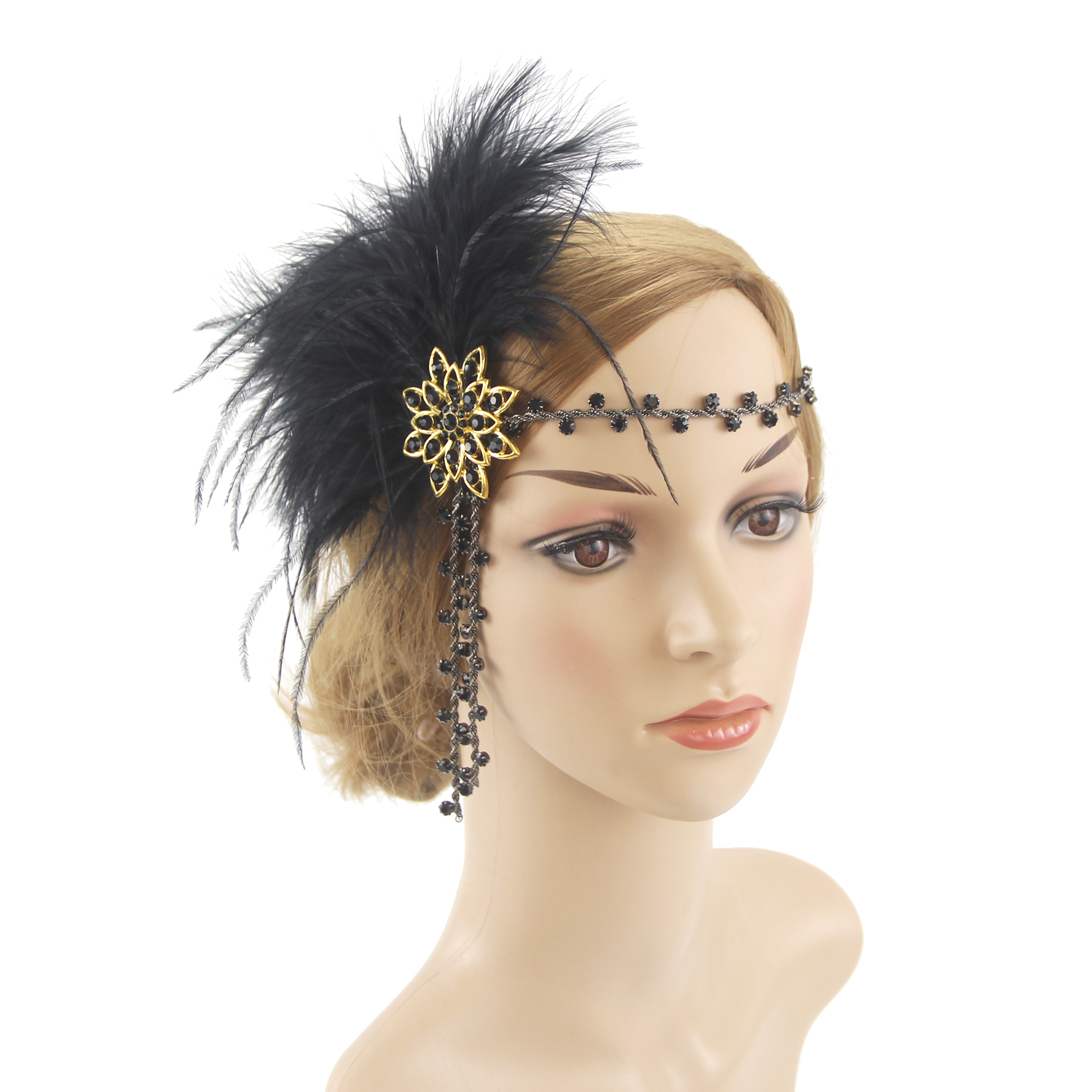 Women'S Fashion In The 1920S - Peacock Feather Elastic Hair Band, 1920s