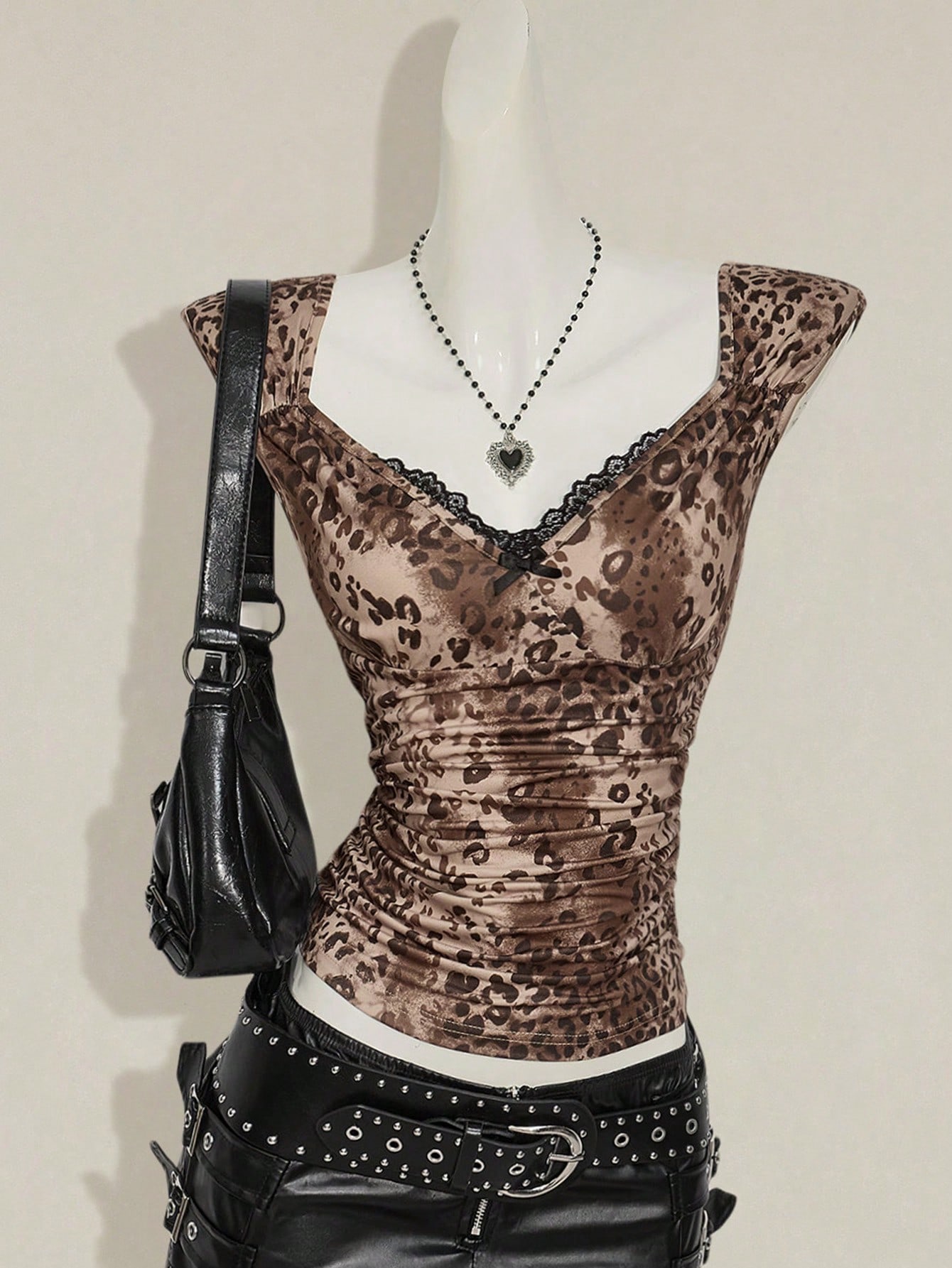 Women Fashion Icon - ICON Women's Leopard Print Contrast Lace