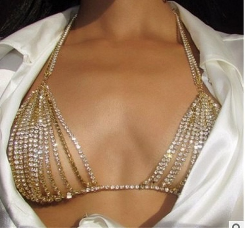Women'S Fashion Harness - Summer Sexy Shiny Crystal Rhinestone Bra