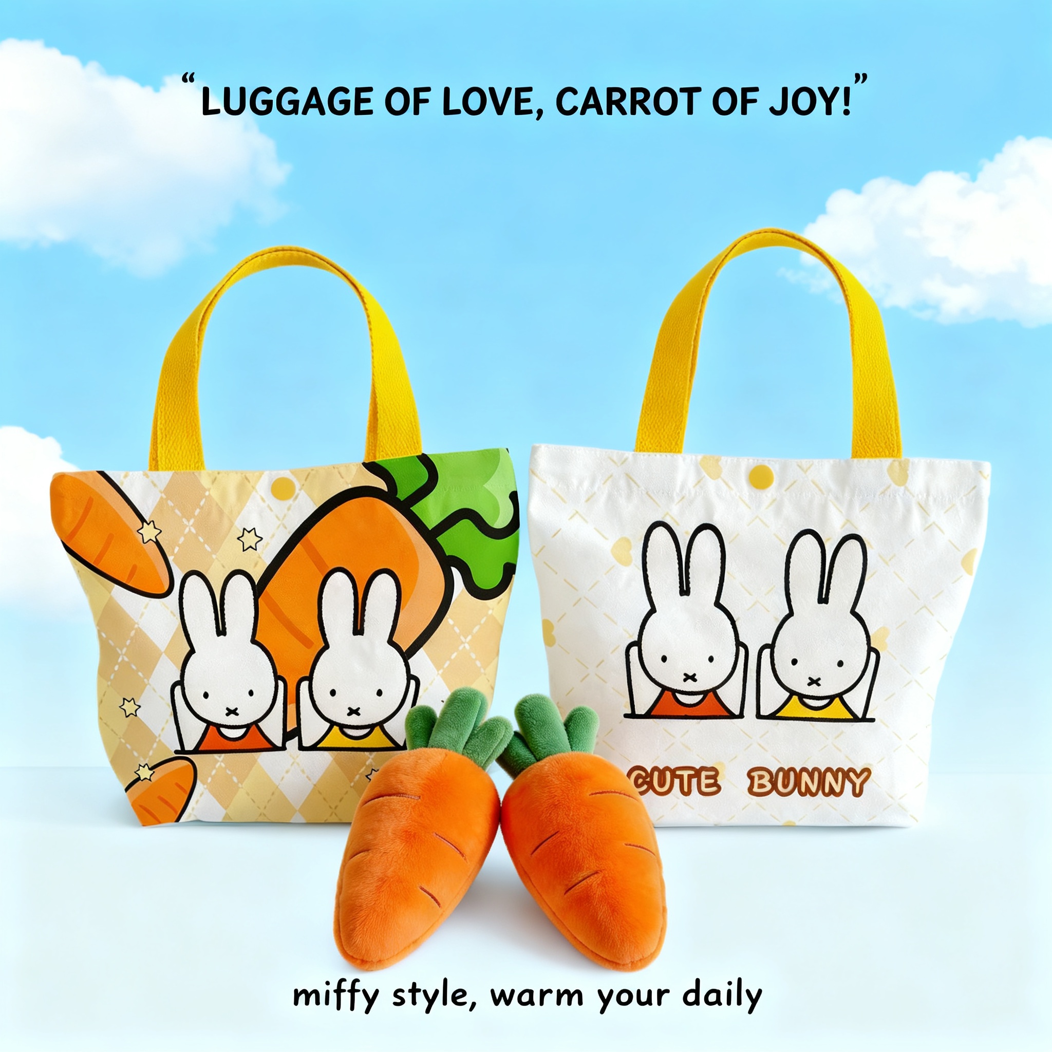 Creative Cartoon Miffy Rabbit  - огляд і ціна Canvas Tote Bag