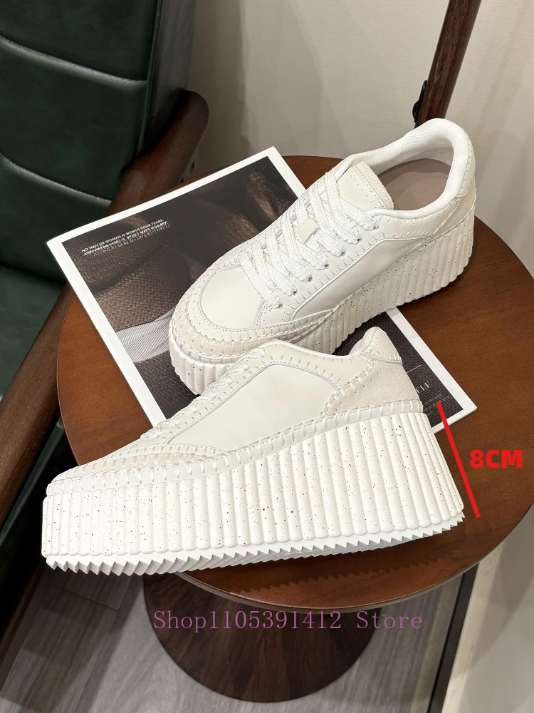 New Thick-Sole 8CM White Shoes - огляд і ціна Sneakers Fashion Women