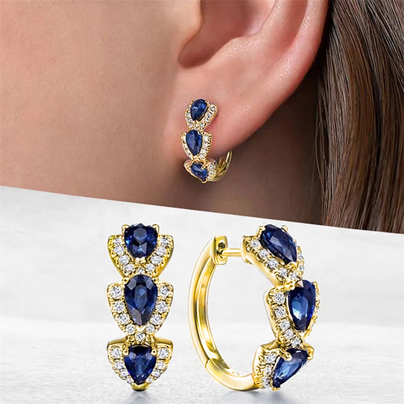 New Klein Blue Zircon Hoop Ear - огляд і ціна Women'S Fashion Magazine