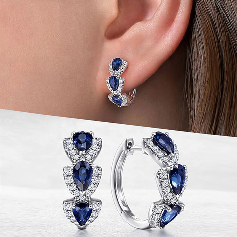 New Klein Blue Zircon Hoop Ear - огляд і ціна Women'S Fashion Magazine