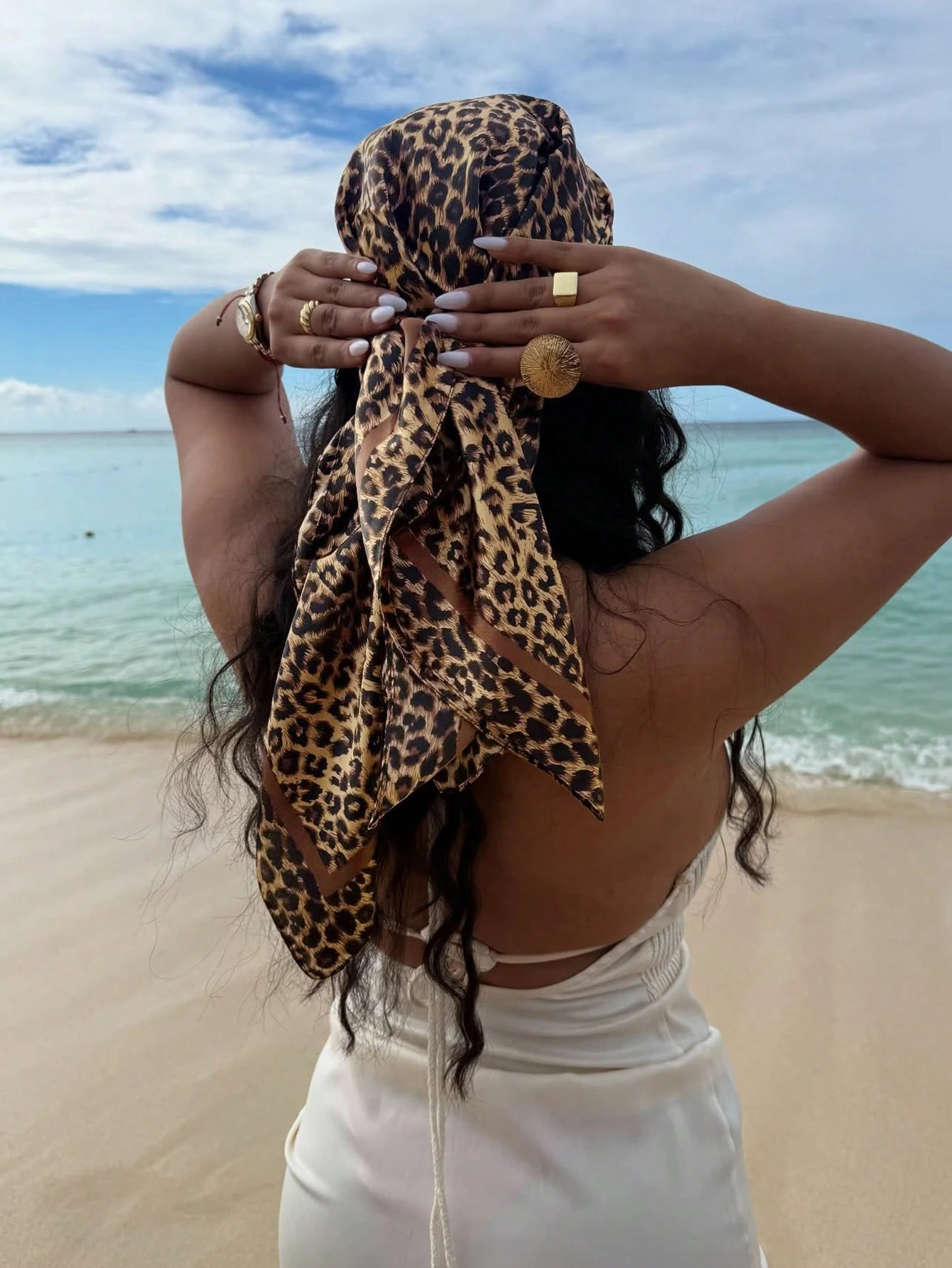 90cm Leopard Print Neckerchief - огляд і ціна Women'S Fashion Headbands