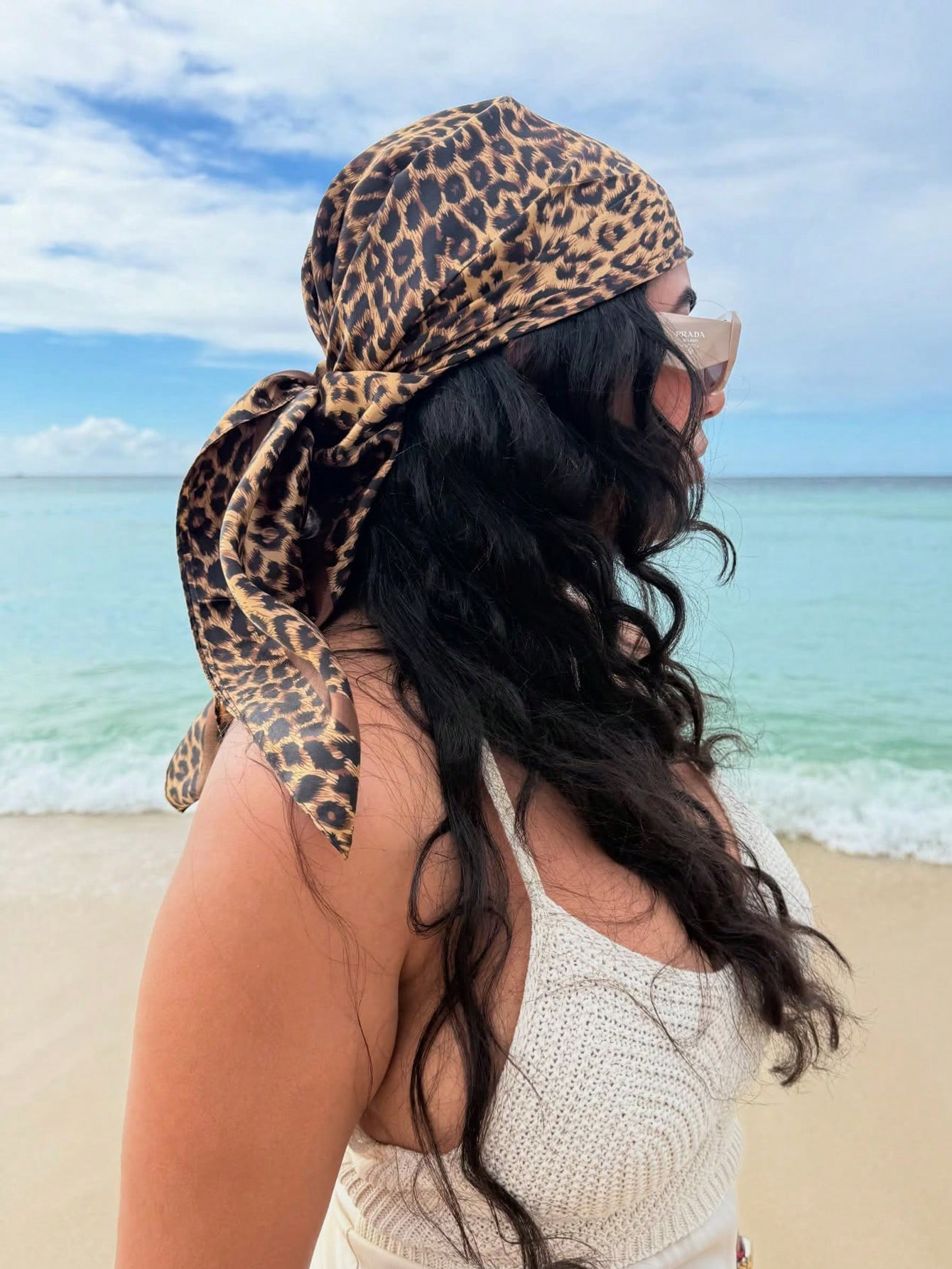 90cm Leopard Print Neckerchief - огляд і ціна Women'S Fashion Headbands