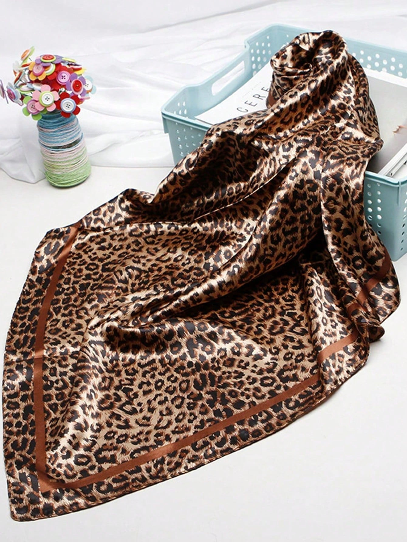 90cm Leopard Print Neckerchief - огляд і ціна Women'S Fashion Headbands