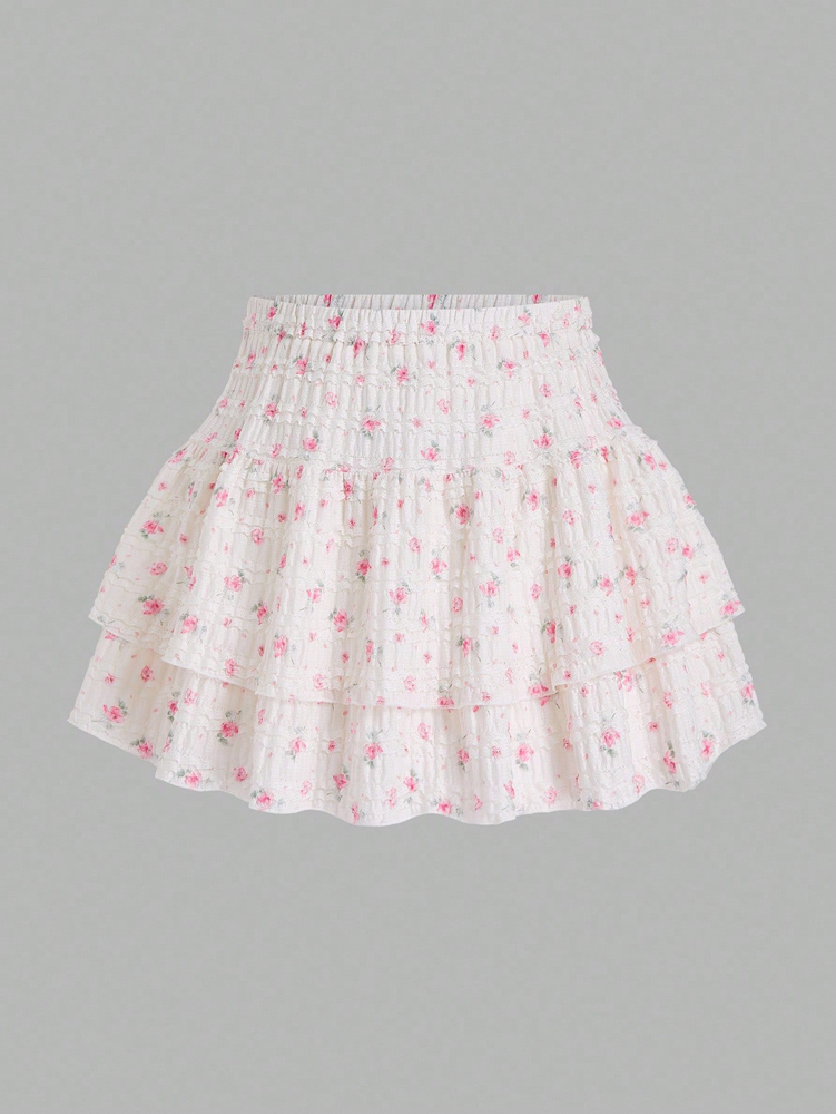 Plus Size Floral Print Tiered  - огляд і ціна Women'S Fashion Umbrella