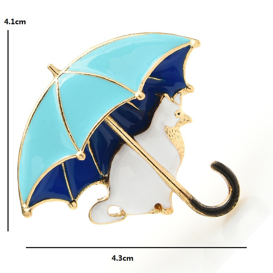 Cute Cat Under Umbrella Brooch - огляд і ціна Women'S Fashion Umbrella