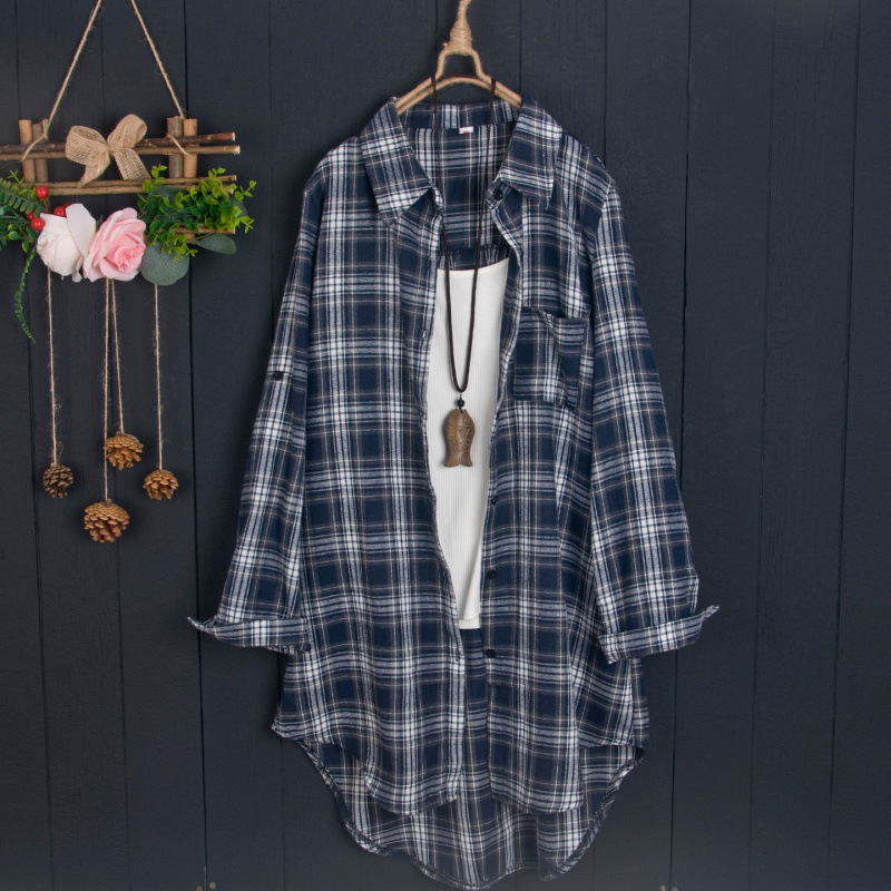 Plaid shirt women's long short - огляд і ціна Women'S Fashion Long Coat