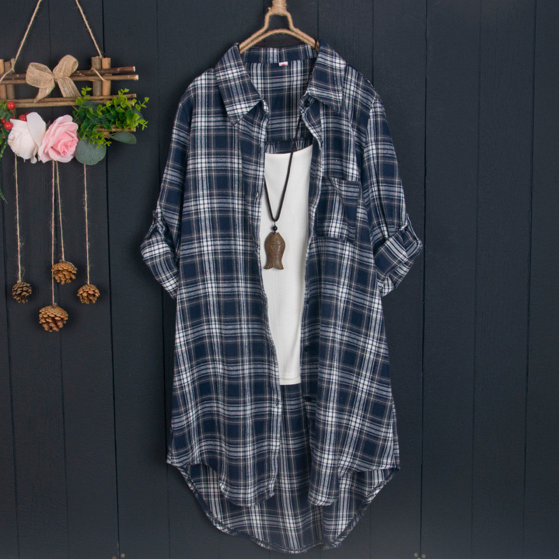 Plaid shirt women's long short - огляд і ціна Women'S Fashion Long Coat